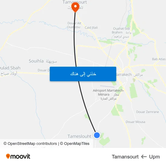 Upm to Tamansourt map