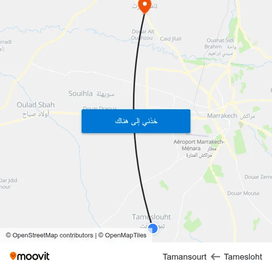 Tamesloht to Tamansourt map