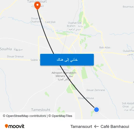 Café Bamhaoui to Tamansourt map