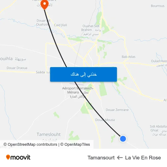 La Vie En Rose to Tamansourt map