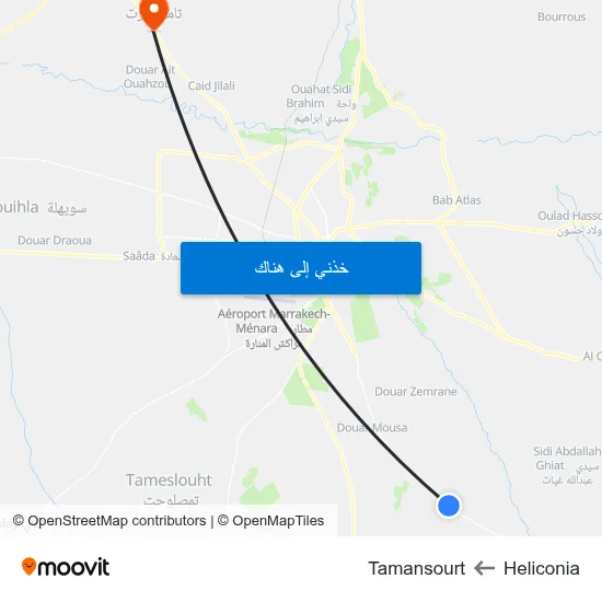 Heliconia to Tamansourt map
