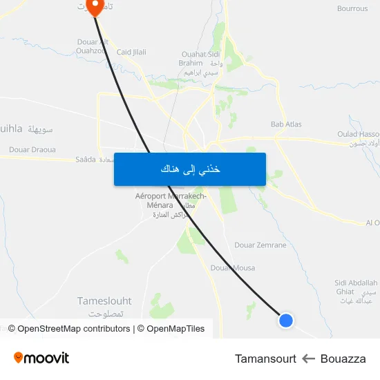 Bouazza to Tamansourt map