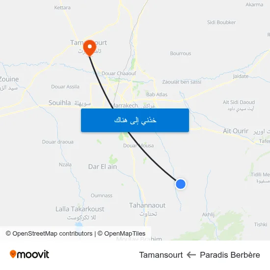 Paradis Berbère to Tamansourt map