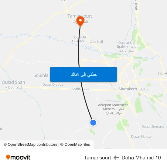 Doha Mhamid 10 to Tamansourt map