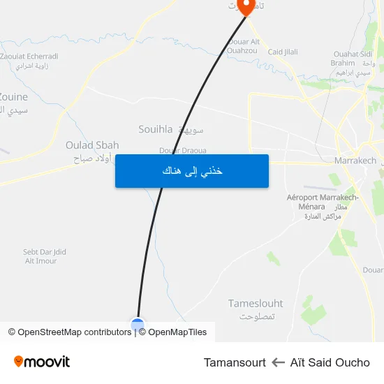 Aït Said Oucho to Tamansourt map