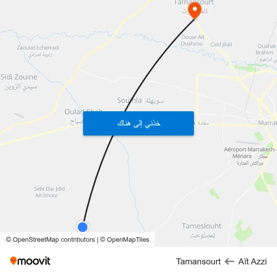 Aït Azzi to Tamansourt map