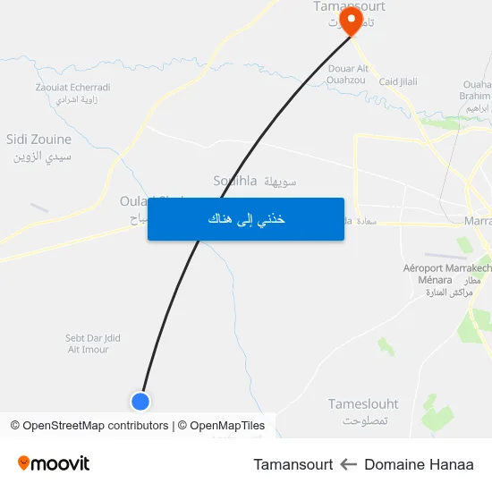 Domaine Hanaa to Tamansourt map