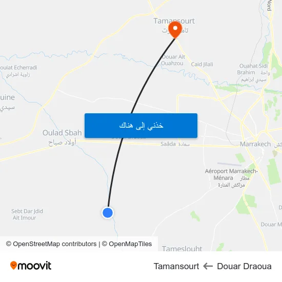 Douar Draoua to Tamansourt map