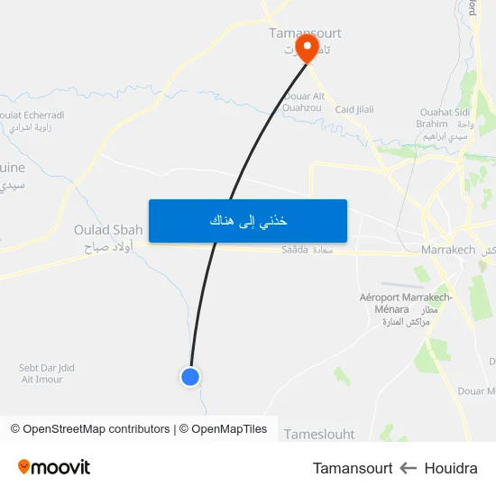 Houidra to Tamansourt map