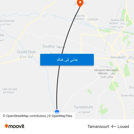 Loued to Tamansourt map