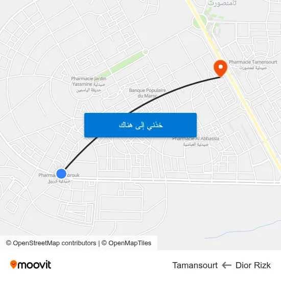Dior Rizk to Tamansourt map