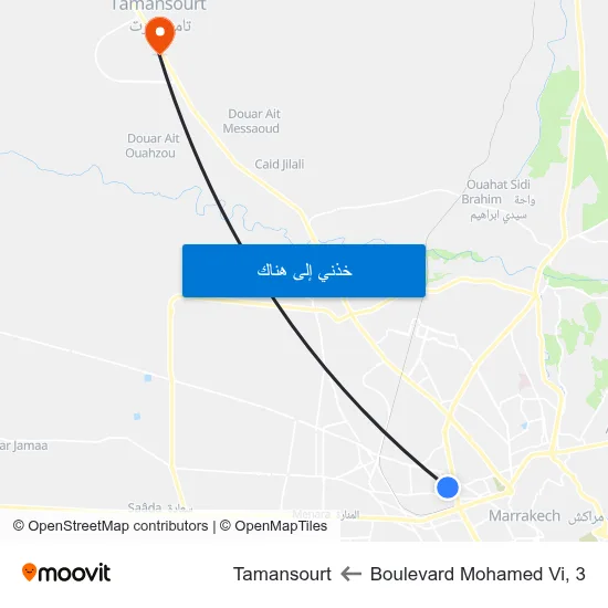 Boulevard Mohamed Vi, 3 to Tamansourt map