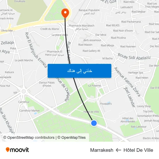 Hôtel De Ville to Marrakesh map