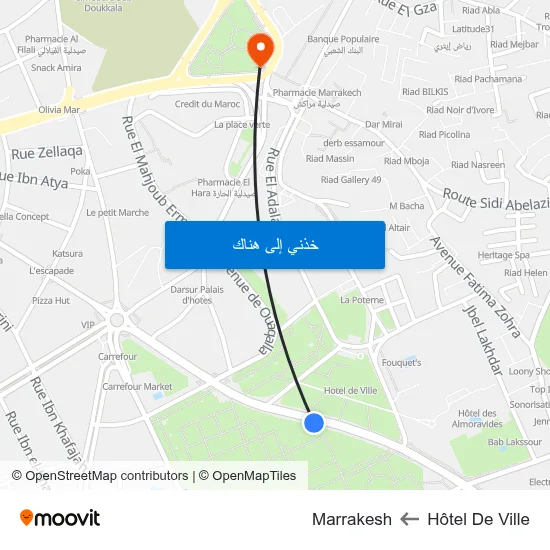 Hôtel De Ville to Marrakesh map