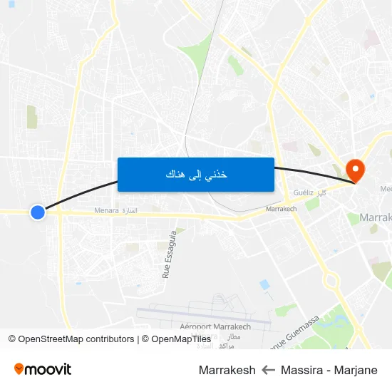 Massira - Marjane to Marrakesh map