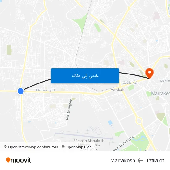 Tafilalet to Marrakesh map
