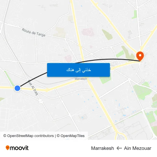 Ain Mezouar to Marrakesh map