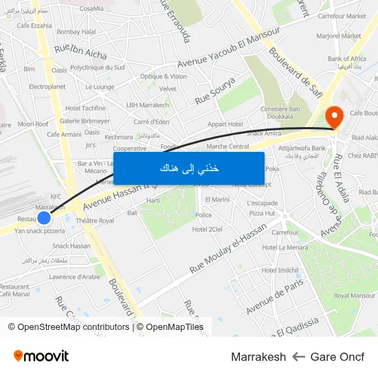 Gare Oncf to Marrakesh map