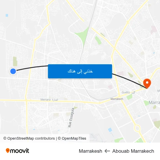 Abouab Marrakech to Marrakesh map