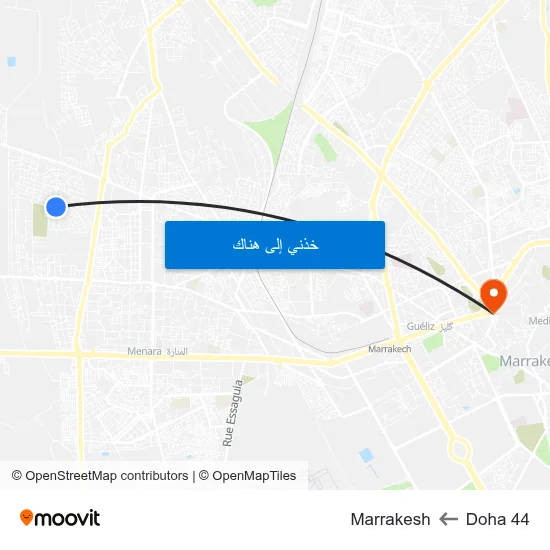 Doha 44 to Marrakesh map