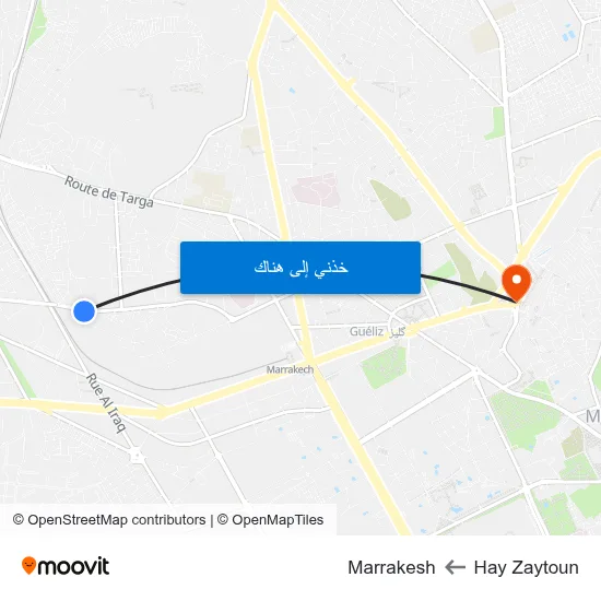 Hay Zaytoun to Marrakesh map
