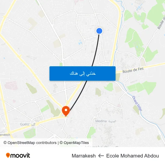Ecole Mohamed Abdou to Marrakesh map
