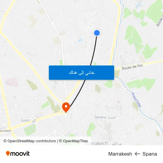 Spana to Marrakesh map