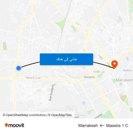 Massira 1 C to Marrakesh map
