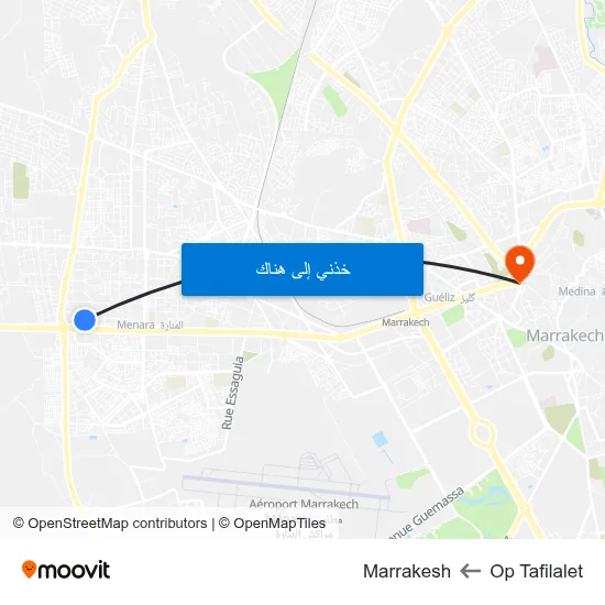 Op Tafilalet to Marrakesh map