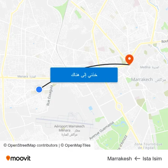 Ista Isim to Marrakesh map