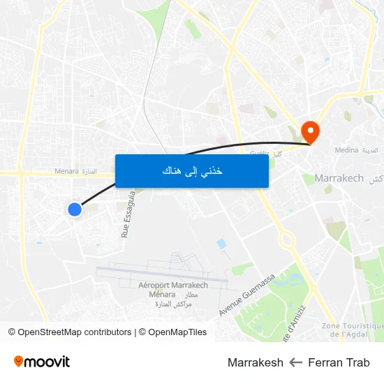 Ferran Trab to Marrakesh map