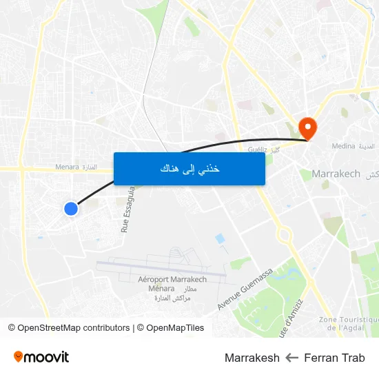 Ferran Trab to Marrakesh map