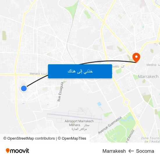 Socoma to Marrakesh map