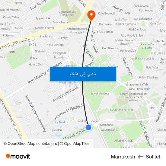 Sofitel to Marrakesh map