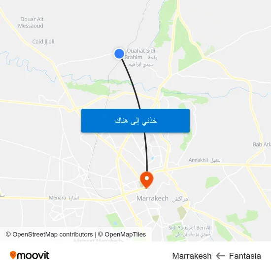 Fantasia to Marrakesh map