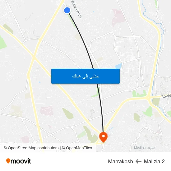 Malizia 2 to Marrakesh map