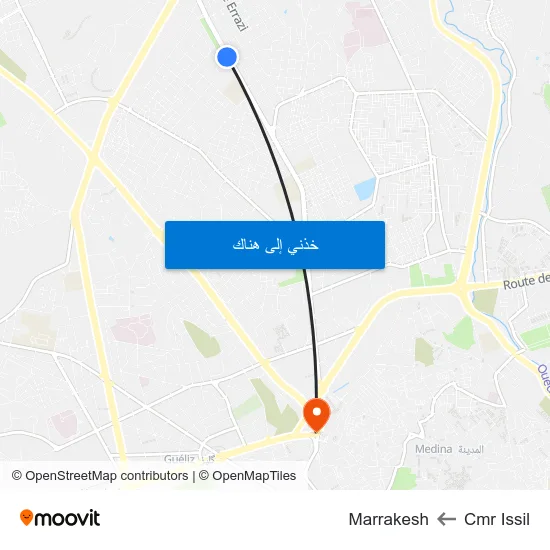 Cmr Issil to Marrakesh map