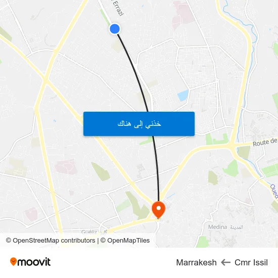 Cmr Issil to Marrakesh map