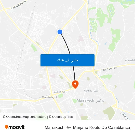 Marjane Route De Casablanca to Marrakesh map