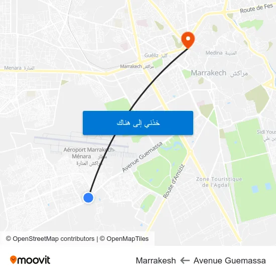 Avenue Guemassa to Marrakesh map