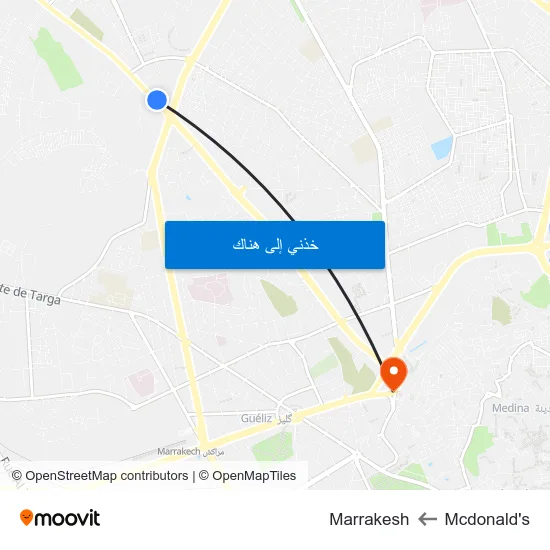 Mcdonald's to Marrakesh map