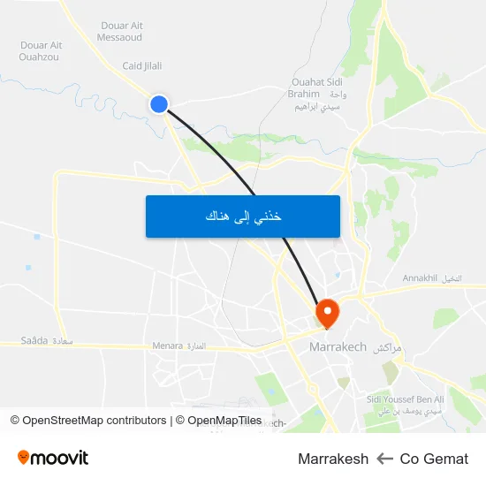 Co Gemat to Marrakesh map
