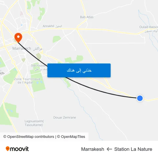 Station La Nature to Marrakesh map