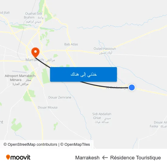 Résidence Touristique to Marrakesh map