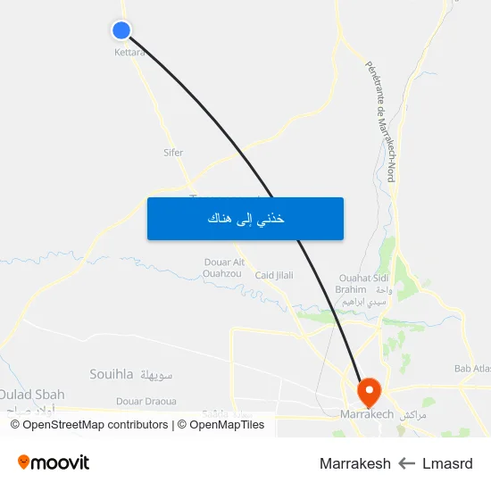Lmasrd to Marrakesh map