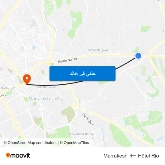 Hôtel Rio to Marrakesh map