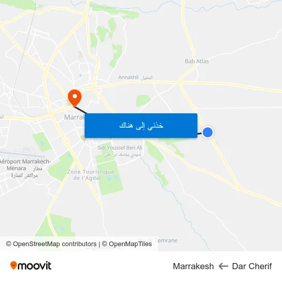 Dar Cherif to Marrakesh map