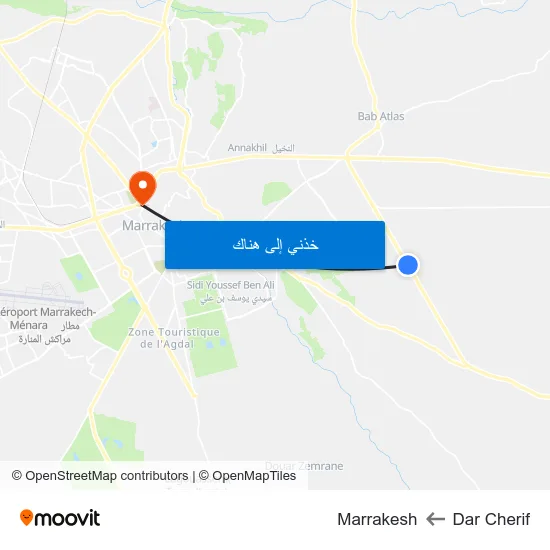 Dar Cherif to Marrakesh map