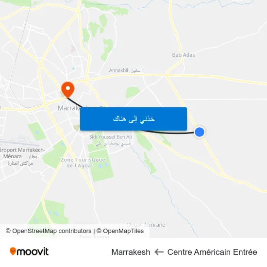 Centre Américain Entrée to Marrakesh map