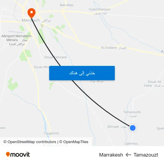 Tamazouzt to Marrakesh map